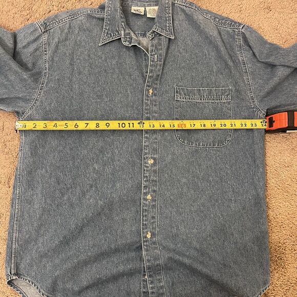 Vintage 90s Disney Store Denim Shirt Mickey Donald Goofy Fab Five L - Picture 5 of 6